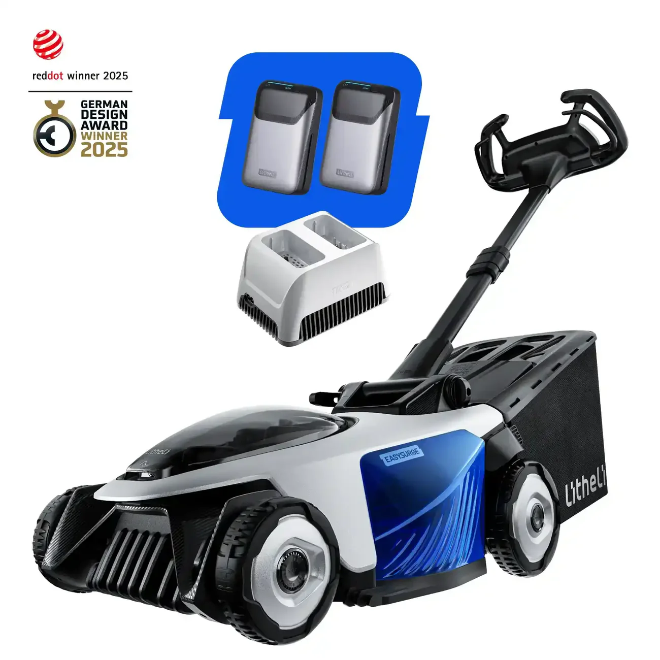[U20LM01-0U220] Masina de tuns gazonul autopropulsata Litheli EasySurge U20LM01 Brushless, 2x20V, 2 acumulatori 4Ah inclusi, latime taiere 430 mm