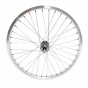 Roata spate LYRA 20", Silver, CNC, Spite Nichelate, Butuc Viteza 36H