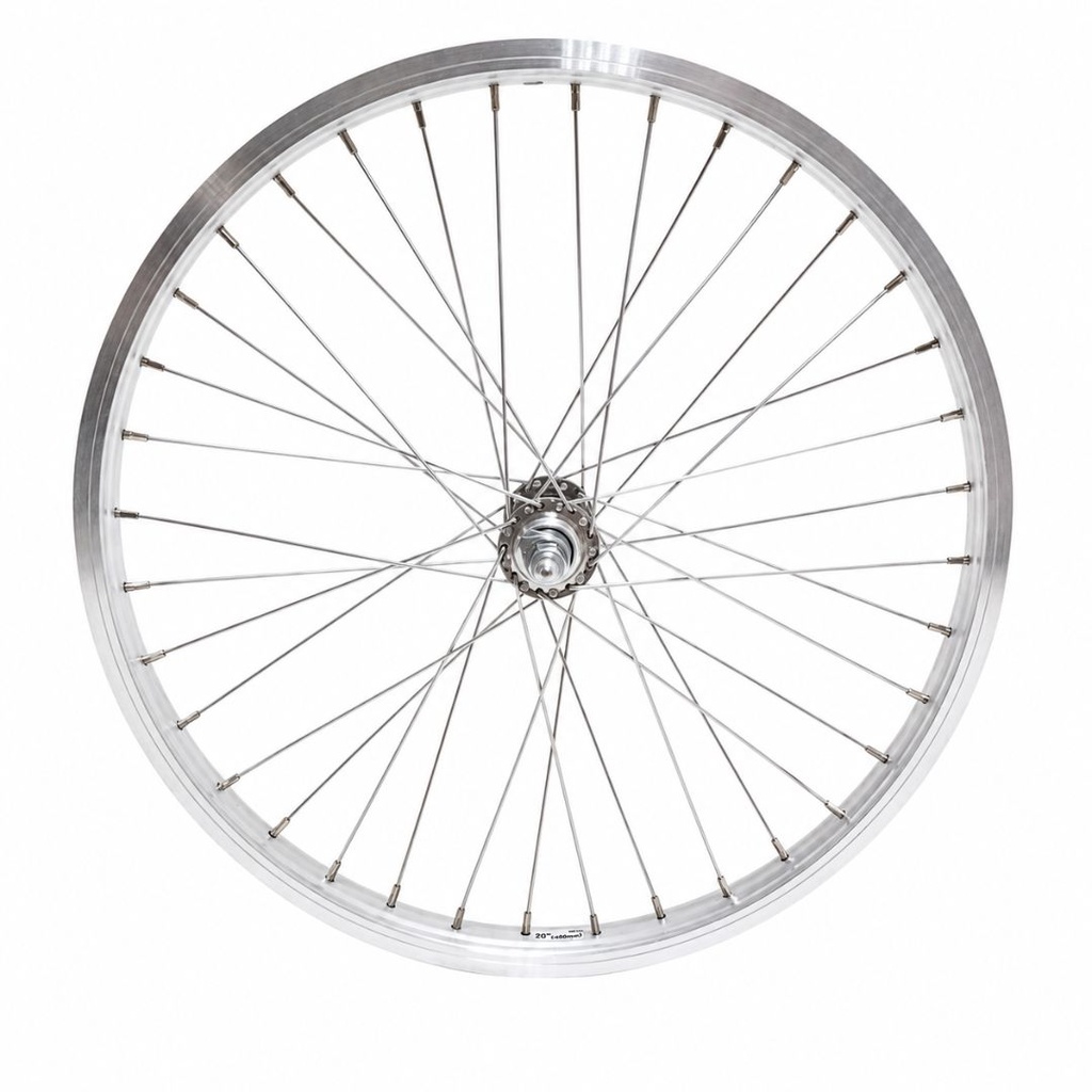 [CER-202601] Roata fata LYRA 20", Silver, CNC, Spite Nichelate, Butuc Fata 36H
