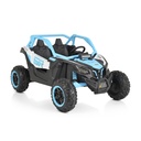 Masinuta electrica Bo Typhoon pentru copii 3 ani+, 24V 4 motoare, acumulator si telecomanda, portiere care se deschid, centuri, lumini, mp3/usb, Albastru