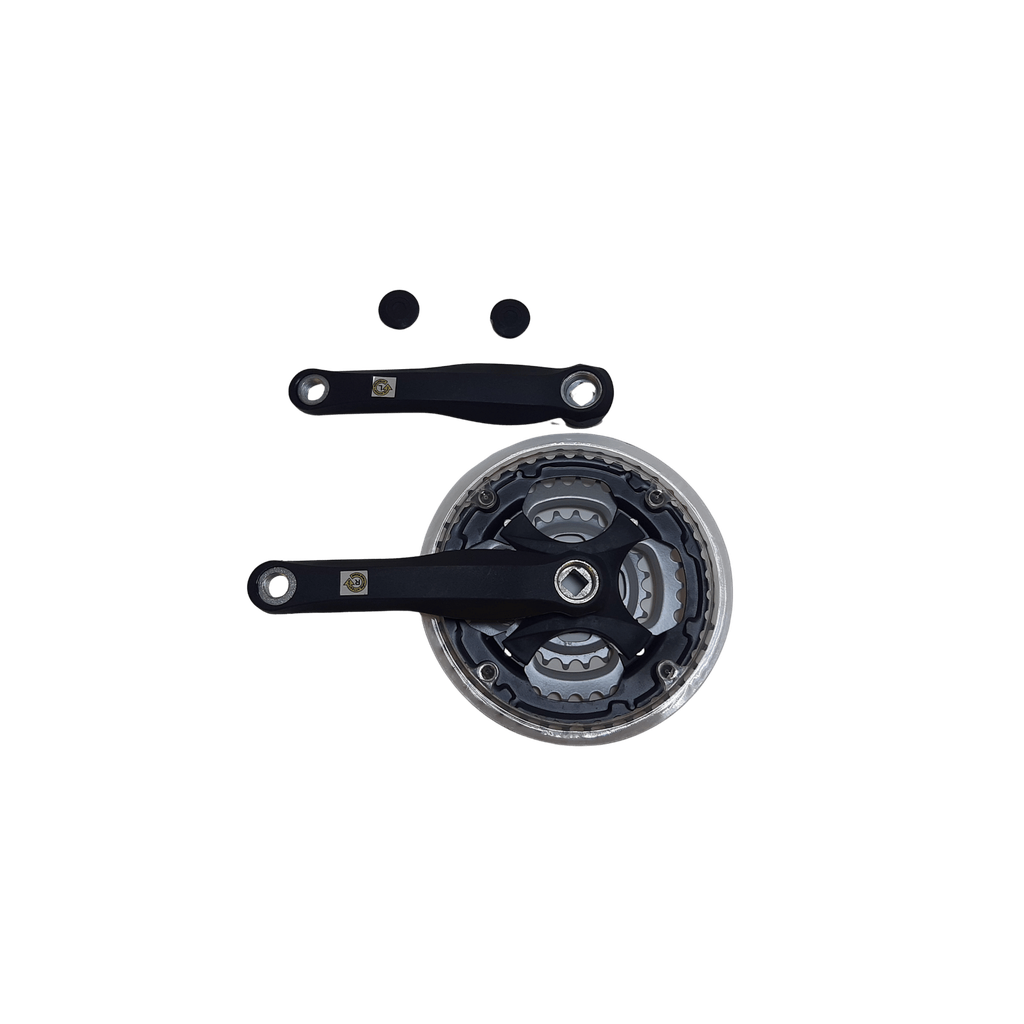 [1136055] Angrenaj triplu AMAR, 24/34/42T, brate 170 mm, otel, cu disc protector, negru