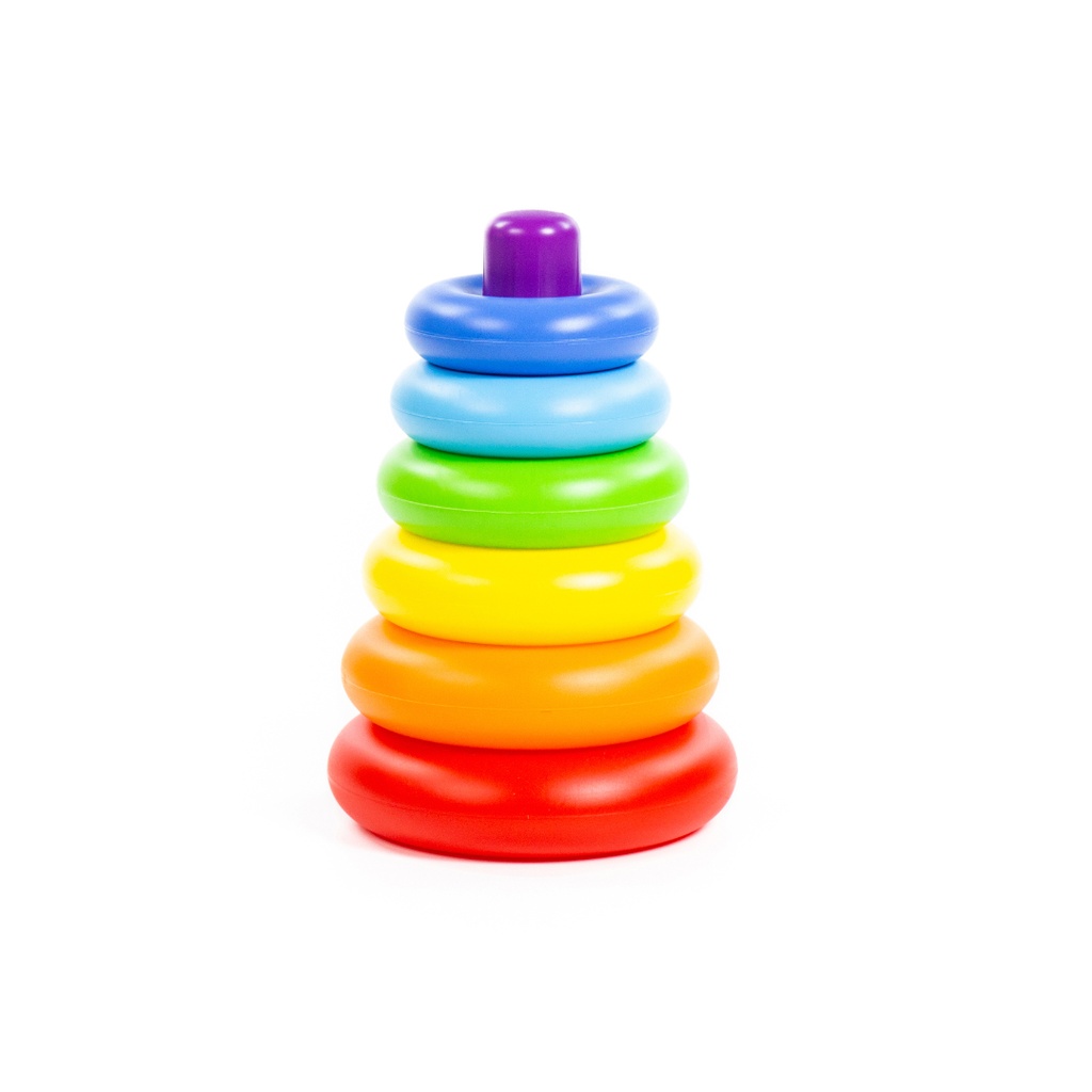 [4810344059260] Piramida cu inele de stivuit Funny Rings 7 piese Polesie