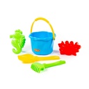Set galetusa pentru nisip cu accesorii Curly Medium 5 piese Polesie
