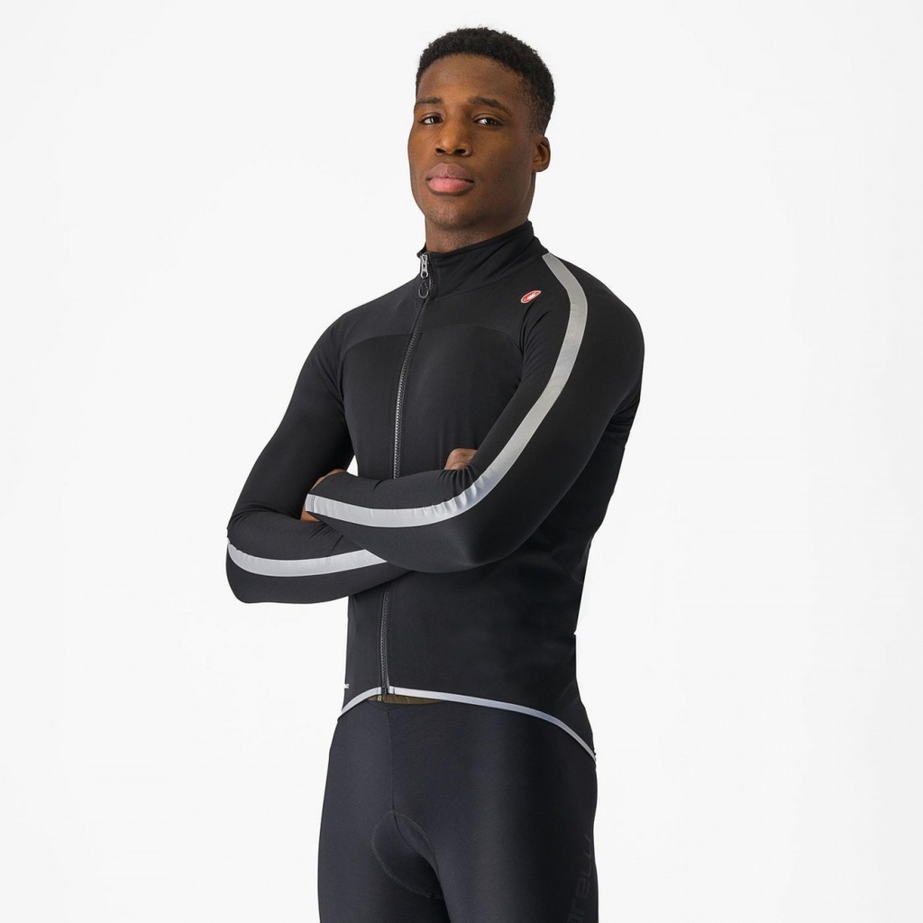 [CAS-4524506-010-M] Jacheta de ploaie Castelli Ultra Rain Cape, pentru barbati, negru/argintiu reflex, M