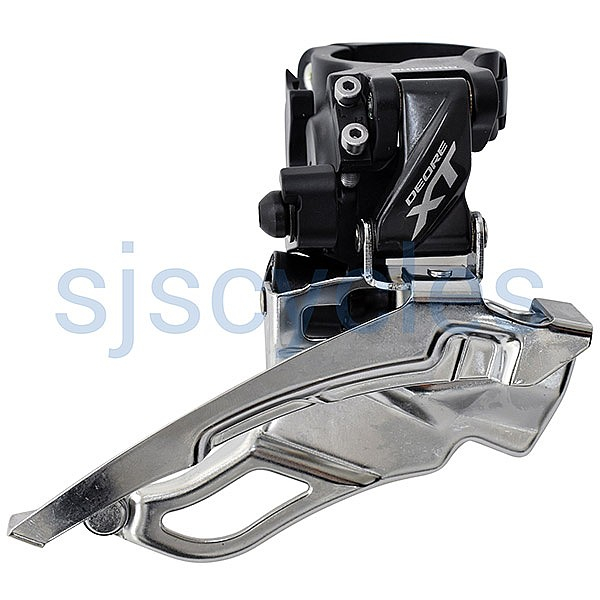 Schimbator fata 3x10 viteze Shimano Deore XT KFDT8000HM3, prindere inalta, Dual Pull, colier 31,8 mm, argintiu